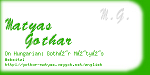 matyas gothar business card